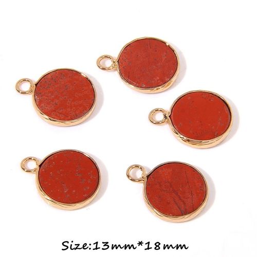 Breloques Rondes En Pierre De Cristal Naturel, Agates, Charbon, Or, Bord De Document, Collier À Lettre, Bijoux, Accessoires De Direction, 1 Pièce, 2 Pièces, 3 Pièces