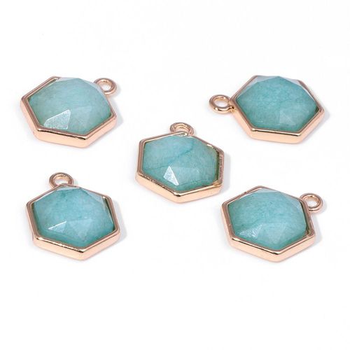 Grand Pendentif Hexagonal Multicolore En Pierre Naturelle Pour Femmes, Améthystes, Calcédoine, Breloque, Colliers Artisanaux Faits À La Main, Fabrication De Bijoux