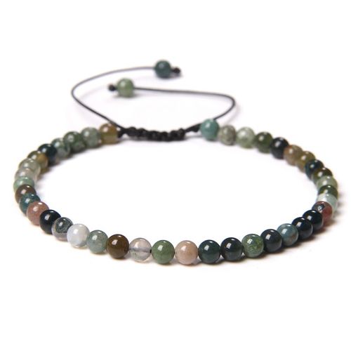 Bracelet De Perles De Pierre Réglable De 4mm Pour Femmes, Bracelets D'agates Naturelles, Onyx Lapis Lazuli, Bracelet Tissé Pour Cadeau De Nouvel An, Bijoux