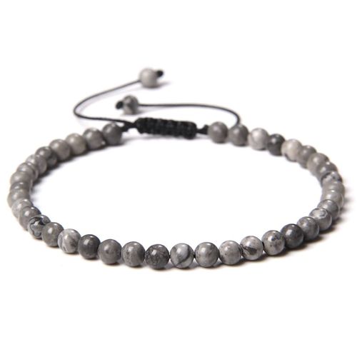 Bracelet De Perles De Pierre Réglable De 4mm Pour Femmes, Bracelets D'agates Naturelles, Onyx Lapis Lazuli, Bracelet Tissé Pour Cadeau De Nouvel An, Bijoux