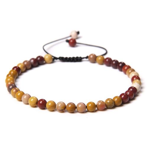 Bracelet De Perles De Pierre Réglable De 4mm Pour Femmes, Bracelets D'agates Naturelles, Onyx Lapis Lazuli, Bracelet Tissé Pour Cadeau De Nouvel An, Bijoux