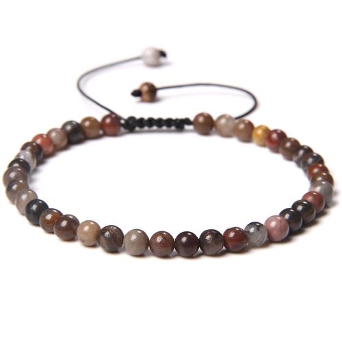 Bracelet De Perles De Pierre Réglable De 4mm Pour Femmes, Bracelets D'agates Naturelles, Onyx Lapis Lazuli, Bracelet Tissé Pour Cadeau De Nouvel An, Bijoux