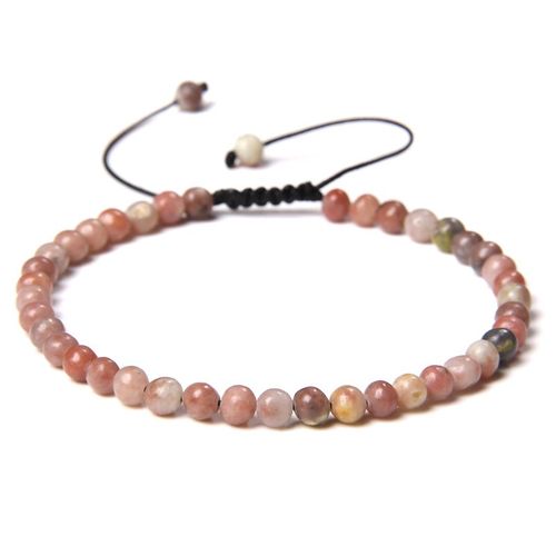 Bracelet De Perles De Pierre Réglable De 4mm Pour Femmes, Bracelets D'agates Naturelles, Onyx Lapis Lazuli, Bracelet Tissé Pour Cadeau De Nouvel An, Bijoux