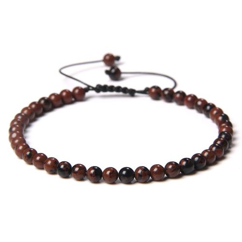 Bracelet De Perles De Pierre Réglable De 4mm Pour Femmes, Bracelets D'agates Naturelles, Onyx Lapis Lazuli, Bracelet Tissé Pour Cadeau De Nouvel An, Bijoux