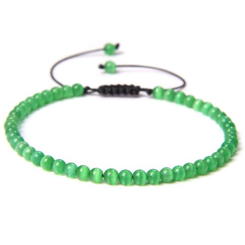 Bracelet De Perles De Pierre Réglable De 4mm Pour Femmes, Bracelets D'agates Naturelles, Onyx Lapis Lazuli, Bracelet Tissé Pour Cadeau De Nouvel An, Bijoux