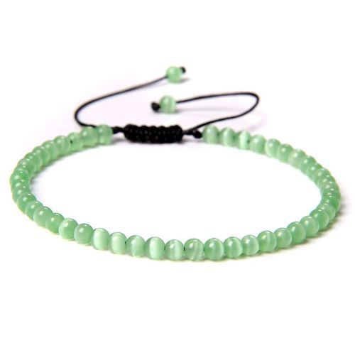 Bracelet De Perles De Pierre Réglable De 4mm Pour Femmes, Bracelets D'agates Naturelles, Onyx Lapis Lazuli, Bracelet Tissé Pour Cadeau De Nouvel An, Bijoux
