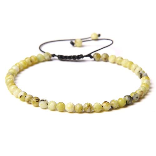 Bracelet De Perles De Pierre Réglable De 4mm Pour Femmes, Bracelets D'agates Naturelles, Onyx Lapis Lazuli, Bracelet Tissé Pour Cadeau De Nouvel An, Bijoux