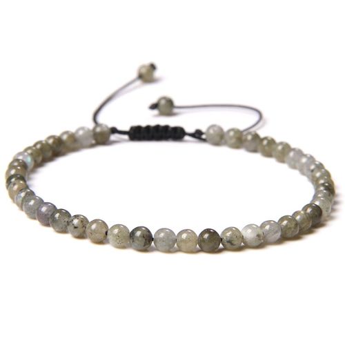 Bracelet De Perles De Pierre Réglable De 4mm Pour Femmes, Bracelets D'agates Naturelles, Onyx Lapis Lazuli, Bracelet Tissé Pour Cadeau De Nouvel An, Bijoux