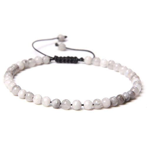 Bracelet De Perles De Pierre Réglable De 4mm Pour Femmes, Bracelets D'agates Naturelles, Onyx Lapis Lazuli, Bracelet Tissé Pour Cadeau De Nouvel An, Bijoux
