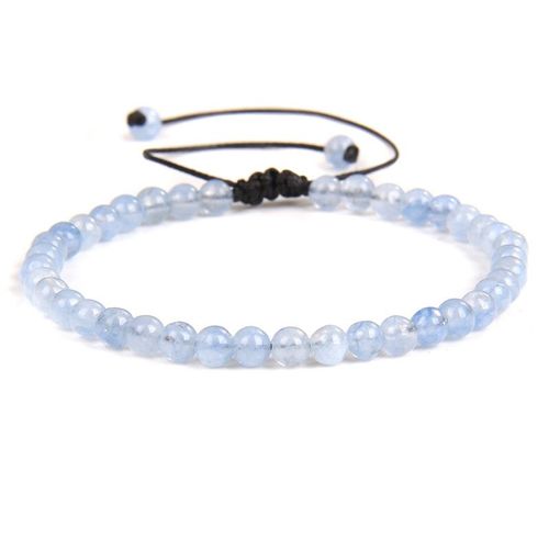 Bracelet De Perles De Pierre Réglable De 4mm Pour Femmes, Bracelets D'agates Naturelles, Onyx Lapis Lazuli, Bracelet Tissé Pour Cadeau De Nouvel An, Bijoux