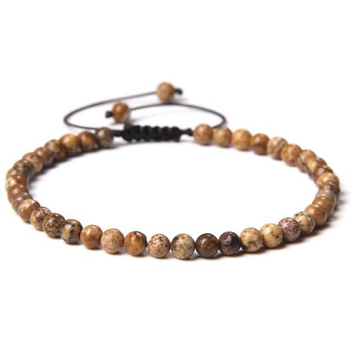 Bracelet De Perles De Pierre Réglable De 4mm Pour Femmes, Bracelets D'agates Naturelles, Onyx Lapis Lazuli, Bracelet Tissé Pour Cadeau De Nouvel An, Bijoux