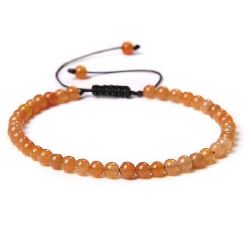 Bracelet De Perles De Pierre Réglable De 4mm Pour Femmes, Bracelets D'agates Naturelles, Onyx Lapis Lazuli, Bracelet Tissé Pour Cadeau De Nouvel An, Bijoux