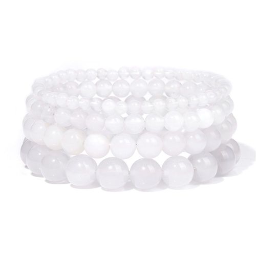 Bracelets En Pierre Naturelle Pour Hommes Et Femmes, Perles D'agates Blanches, Hématite, Yoga, Bijoux De Luxe, À La Mode, Cadeaux