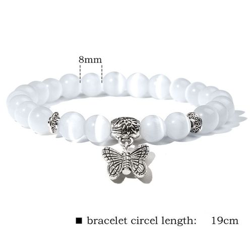 Bracelet À Breloques Papillon En Pierre Naturelle Pour Femme, Bracelets En Cristal D'aventurine Rose, Bijoux À La Mode, Cadeau De Fête