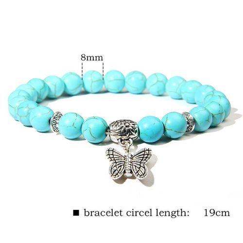 Bracelet À Breloques Papillon En Pierre Naturelle Pour Femme, Bracelets En Cristal D'aventurine Rose, Bijoux À La Mode, Cadeau De Fête