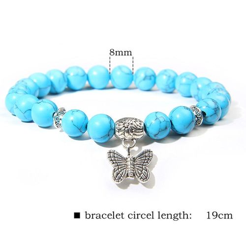 Bracelet À Breloques Papillon En Pierre Naturelle Pour Femme, Bracelets En Cristal D'aventurine Rose, Bijoux À La Mode, Cadeau De Fête