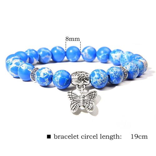 Bracelet À Breloques Papillon En Pierre Naturelle Pour Femme, Bracelets En Cristal D'aventurine Rose, Bijoux À La Mode, Cadeau De Fête