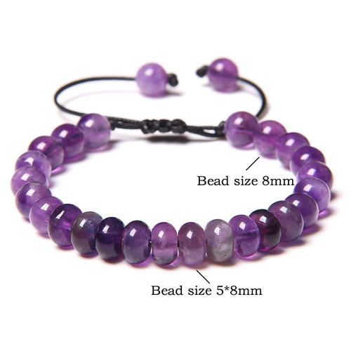 Bracelets De Perles Boulier Pour Hommes Et Femmes, Améthyste Naturelle, Porte-Bonheur, Chakra, Amitié, Couple, Bijoux Cadeau