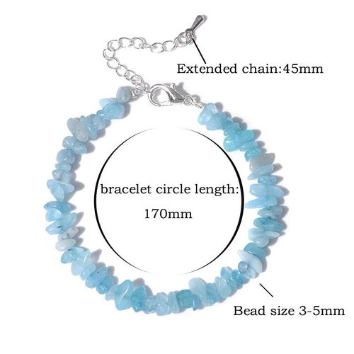 Bracelet En Pierre Naturelle, Cristal De Guérison, Aigue-Marine, Bijou Fait À La Main, Pour Couple, Ami, Anniversaire