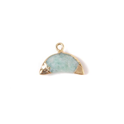 Ensemble De Pendentifs De Lune 18x12mm, 1 À 5 Pièces/Ensemble, Petite Dimension, Malchite Naturelle, Labradorite, Bordure, Connecteur Couleur Or, Bijoux À Faire Soi-Même