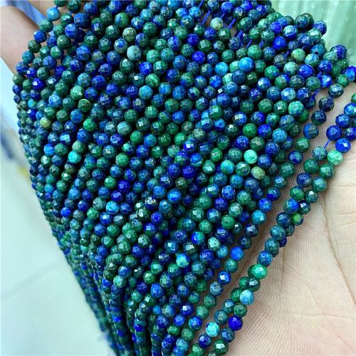 Perles De Pierre À Facettes Bleues De 3mm, Aigue-Marine Aa Naturelle, Dentelle, Agate Brillante, Micro Petite Perle Libre Pour La Fabrication De Bijoux, Décor De Bracelet