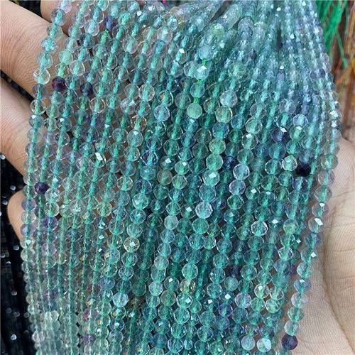 Perles De Pierre À Facettes Bleues De 3mm, Aigue-Marine Aa Naturelle, Dentelle, Agate Brillante, Micro Petite Perle Libre Pour La Fabrication De Bijoux, Décor De Bracelet