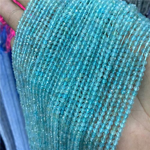 Perles De Pierre À Facettes Bleues De 3mm, Aigue-Marine Aa Naturelle, Dentelle, Agate Brillante, Micro Petite Perle Libre Pour La Fabrication De Bijoux, Décor De Bracelet