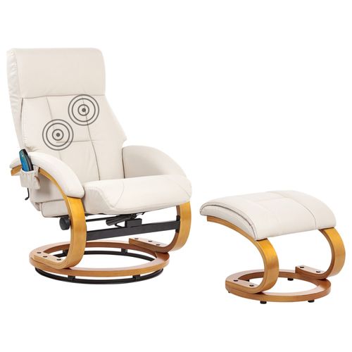 Fauteuil Massant Force Cuir Pu Beige Clair