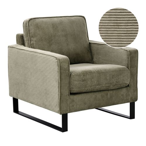 Fauteuil Vind Ii Velours Côtelé Vert