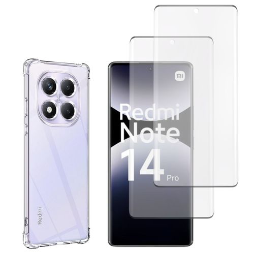 Coque Antichoc Pour Xiaomi Redmi Note 14 Pro 4g Et 2 Verres Trempé Film Protection Ecran Phonillico®