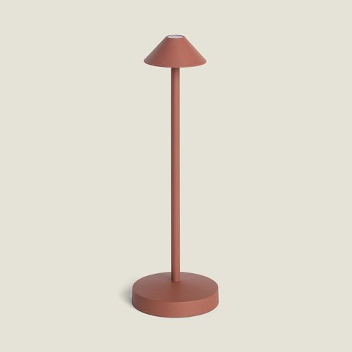 Lampe À Poser Led Portable Extérieure Métal Avec Batterie Rechargeable Magatzi Beige