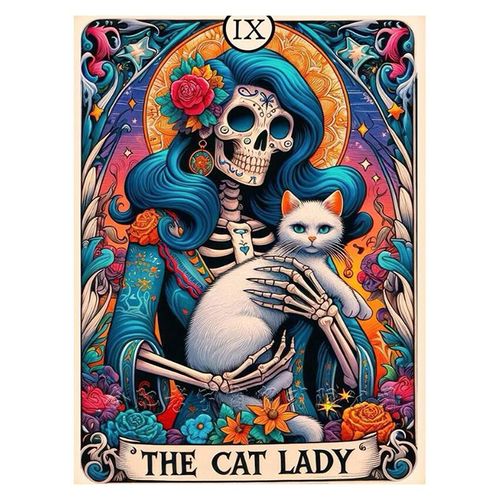 Mosaïque Strass Carrée Nouvelle Arrivée Dessin Animé Crâne Chat Chien Rubik's Cube Diamant Rond Diamant Complet Loisir Créatif Débutant, Idée Cadeau Original Pour Noël