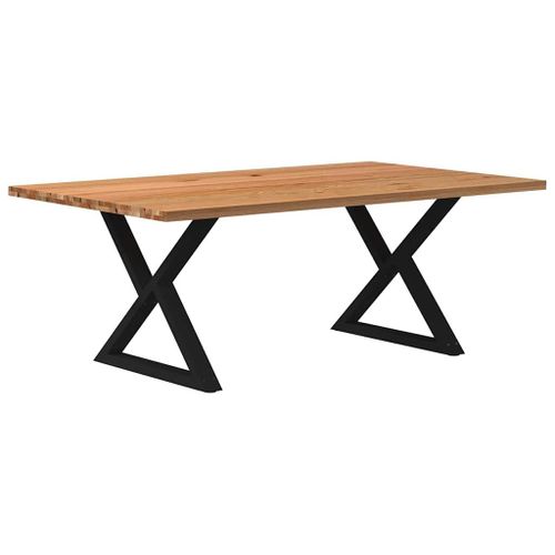 Vidaxl Table À Manger Marron Clair Bois De Chêne Massif Rectangulaire