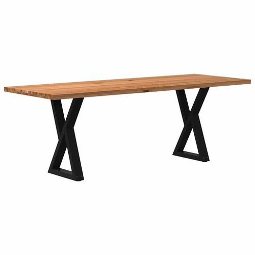 Vidaxl Table À Manger Marron Clair Bois De Chêne Massif Rectangulaire