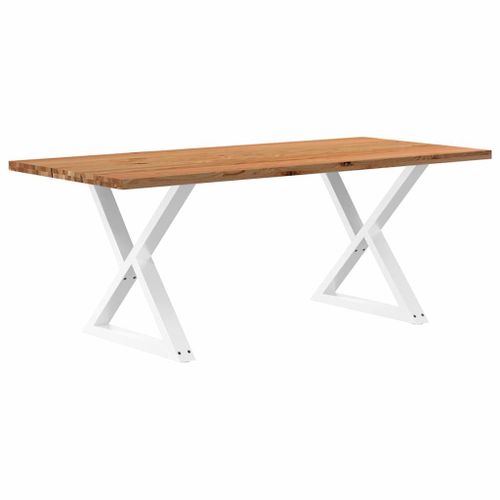 Vidaxl Table À Manger Marron Clair Bois De Chêne Massif Rectangulaire