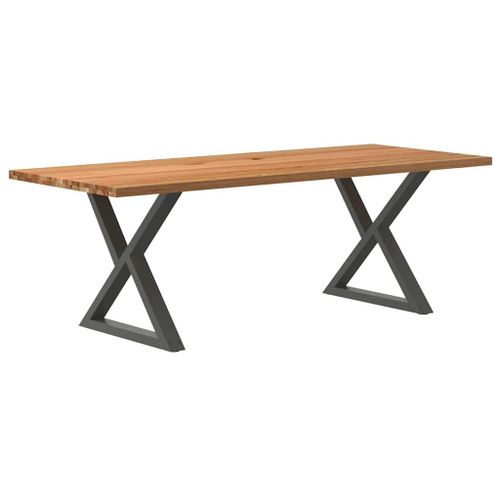 Vidaxl Table À Manger Marron Clair Bois De Chêne Massif Rectangulaire
