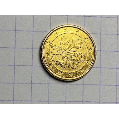 Allemagne Piece De 1 Cent 2010 Lettre A.  Piece Tres Rare 1 Cent  Erreur De !!!Bain Jaune( Exeptionnel)Encore Jamais Trouvé D'autres