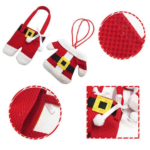 Noël 6 pièces Porte-argenterie de Noël Cutter Fork Pouch Bag Léger Facile à transporter Supports pour décorer votre table à manger