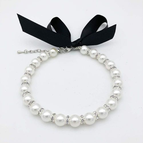 Collier De Chien Perlé Collier Bijoux Pour Chiots Et Chiots - Colliers De Mariage En Strass Brillant Pour Animaux De Compagnie - Mignon Teacup Chihuahua Yorkshire Girl Cloth