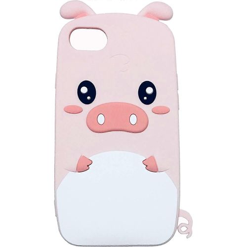 Coque Iphone 8, Coque En Silicone Iphone Se 2020 3d Mignon Dessin Animé Cochon Rose Souple Silicone Caoutchouc Pare-Chocs Couverture Gel Protecteur Coque Antichoc Pour Apple Iphone