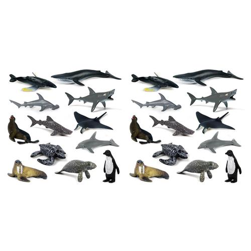 24 Pi¿¿Ces Simulation Mini Animal Marin Dent G¿¿Ante Requin ¿¿Paulard Baleine Bleue Requin Pingouin Dauphin Mod¿¿Le Jouet