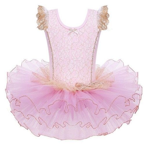 Robe Tutu De Ballet Pour Enfants,Sans Manches,Costume Officiel,Vêtements De Danse De Ballet,Avec N?ud,Rose,Pour Filles