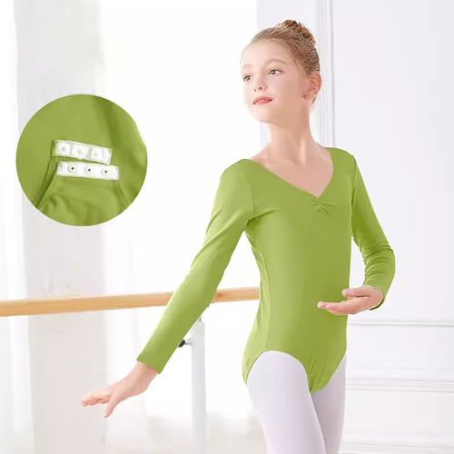 Costume De Danse De Ballet Pour Filles,Manches Longues Et Courtes,Justaucorps En Coton Coloré Pour Enfants,Vêtements De Danse Aqdancewear Pour Enfants