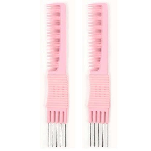 2pcs Cheveux Queue De Rat Peigne Peigne Queue De Rat Peigne Taquinerie Peigne À Dents Fines Étiquette De Cheveux En Métal