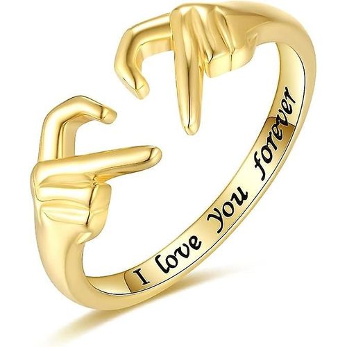 925-Argent Sterling-Argent Heart Claddagh Anneaux Pour Femmes - Réglable Blanc / 18k / Rose Plaqué Irlandais Claddagh Bague Amitié Promesse Love Heart Bijoux R