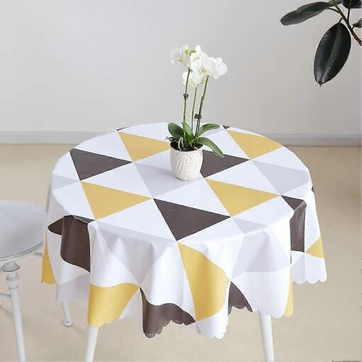 Nappes Rondes Nappe En Pvc Nappe Imperméable Anti-Taches Nappe En T...