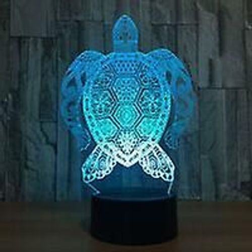 3d Sea Turtle Night Light, 7 Couleurs Changing Optical Illusion Smart Touch Lampe De Bureau, Cadeaux Parfaits Pour Les Enfants Décoration De La Maison Lampe Led