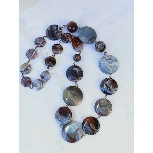 Collier En Perles D'agate Rubannées