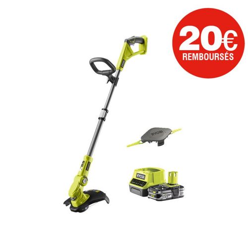 Coupe bordures - dresse bordures RYOBI 18V One+ - 1 batterie LithiumPlus 2.5Ah - 1 chargeur rapide - 1 Tête double lames dentelées RLT183225FPK
