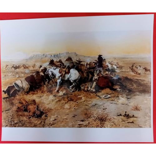 Lot 6 Photos Reprod Oeuvres De Frederic Remington Et Charles M.Russell